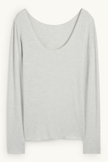 Femmes - Sous-pull en cachemire mélangé - gris clair