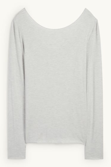 Femmes - Sous-pull en cachemire mélangé - gris clair