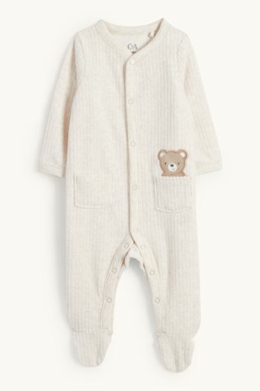 Unisexe - Ourson - pyjama bébé - beige clair