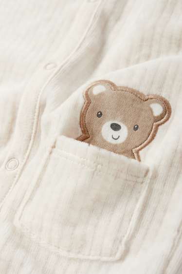 Unisexe - Ourson - pyjama bébé - beige clair