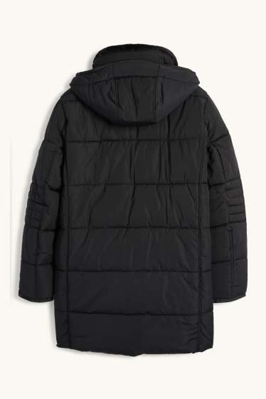 Home - Jaqueta embuatada amb caputxa - impermeable - negre