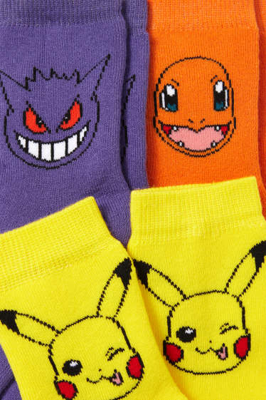 Copii - Băieți - Multipack 3 perechi - Pokémon - șosete călduroase cu motive - galben