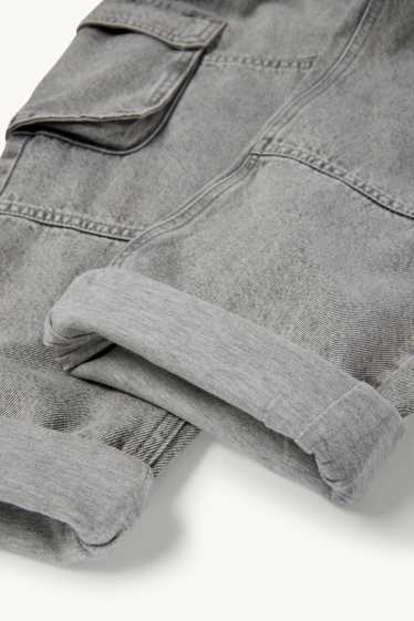 Kinderen: jongens - Cargo jeans - thermojeans - jeanslichtgrijs