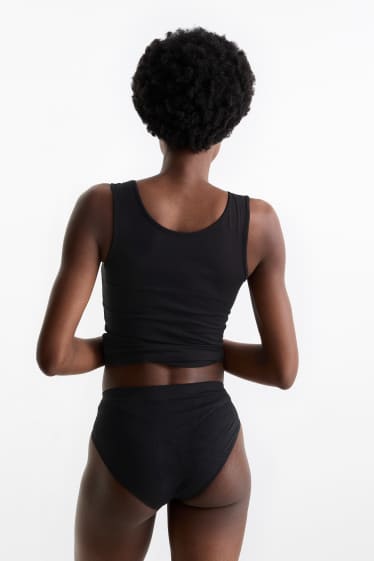 Dames - Set van 3 - slip - naadloos  - zwart