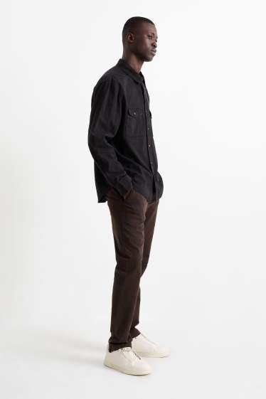 Hommes - Chino - slim fit - Flex - marron foncé