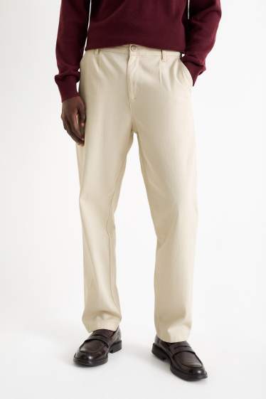 Hommes - Chino - tapered fit - beige clair