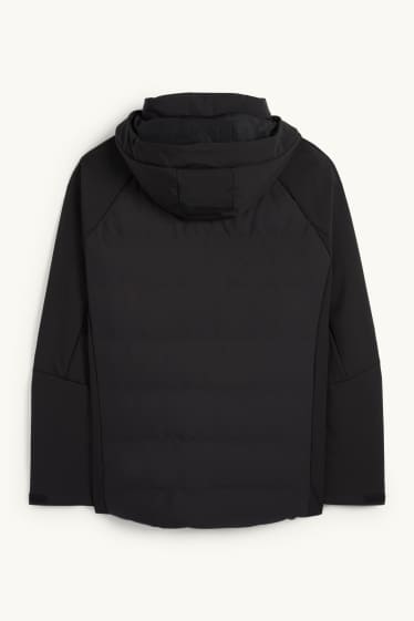 Uomo - Giacca trapuntata con cappuccio - idrorepellente - nero