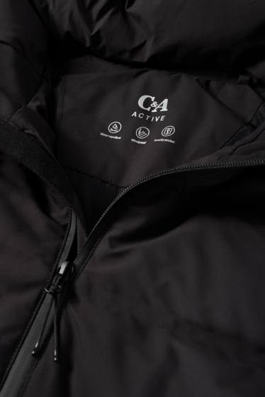 Uomo - Giacca trapuntata con cappuccio - idrorepellente - nero