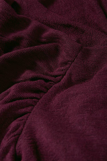 Women - Long sleeve top - textured - purple