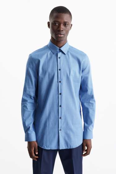 Home - Camisa formal - slim fit - Kent - fàcil de planxar - estampada - blau