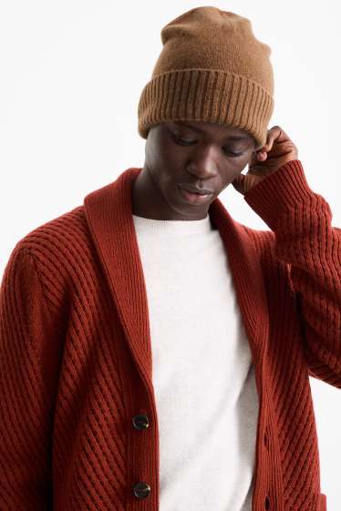 Hommes - Beanie en cachemire - marron