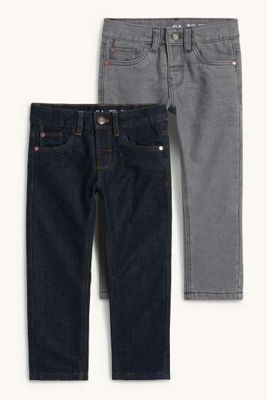 Bambini - Confezione da 2 - straight jeans - jeans termici - blu scuro / grigio