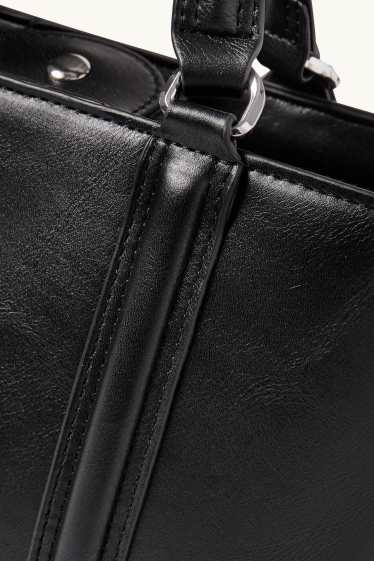 Donna - Borsa a tracolla con spallaccio staccabile - similpelle - nero