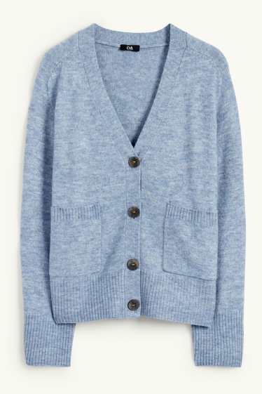 Damen - Strickjacke - hellblau