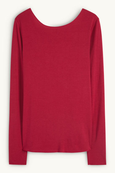 Dames - Ondershirt met kasjmiergehalte - donker rose