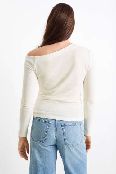 Dona - Samarreta de màniga llarga - texturada - blanc