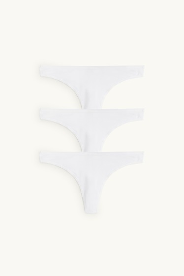 Damen - Multipack 3er - String - weiß