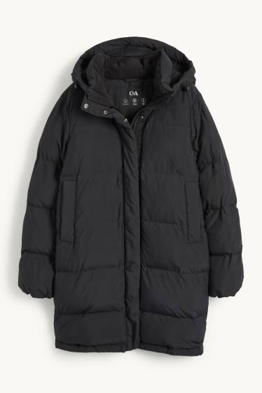 Dona - Abric embuatat amb caputxa - resistent a l’aigua - negre