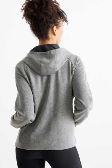 Damen - Funktions-Sweatjacke mit Kapuze - grau