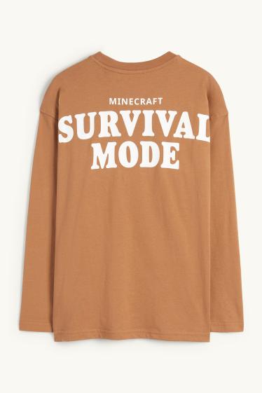 Bambini - Minecraft - maglia a maniche lunghe - marrone
