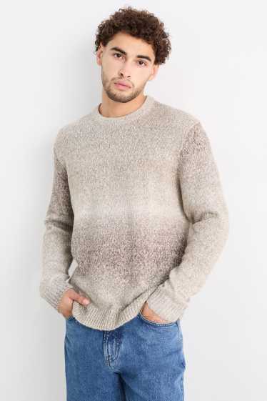 Hommes - Pullover - à motif - beige clair