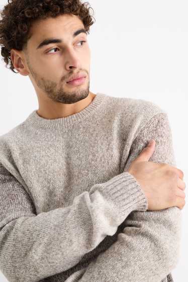 Hommes - Pullover - à motif - beige clair