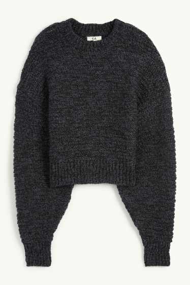 Dona - Jersei crop - estructurat - negre