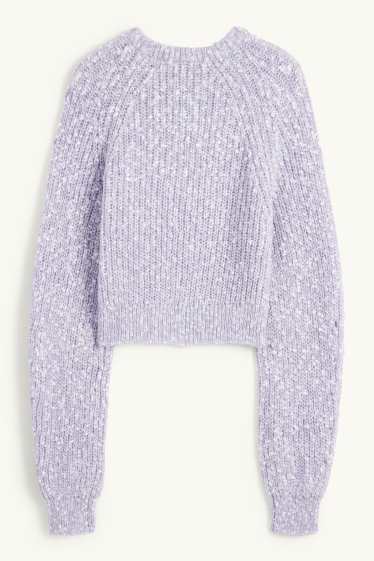 Dona - Jersei crop - acanalat - violeta clar