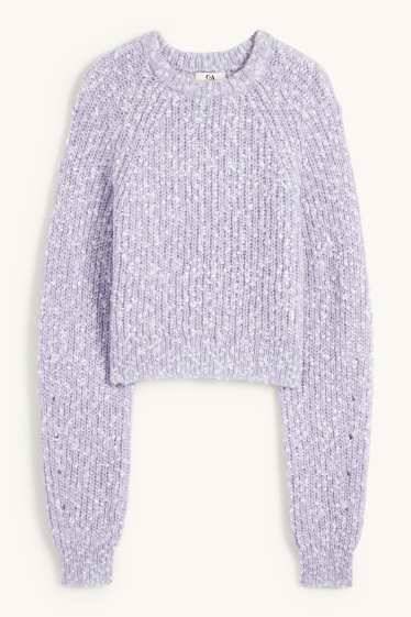 Dona - Jersei crop - acanalat - violeta clar