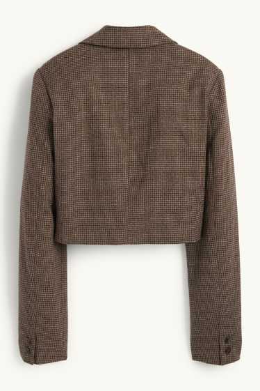 Femmes - Blazer court - à carreaux - marron foncé