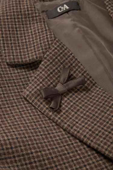 Femmes - Blazer court - à carreaux - marron foncé