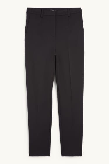 Femei - Pantaloni din jerseu - talie medie - slim fit - negru