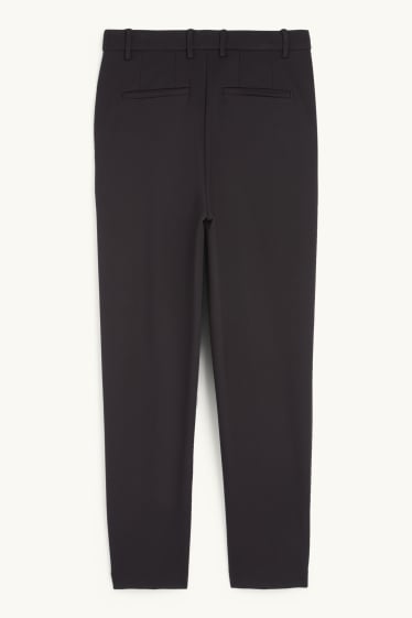 Femei - Pantaloni din jerseu - talie medie - slim fit - negru