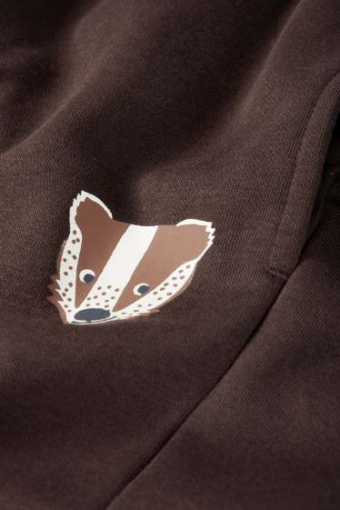 Enfants garçons - Animaux sauvages - ensemble - sweat à capuche et pantalon de jogging - 2 pièces - gris clair chiné