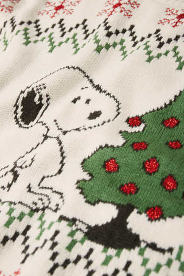 Damen - Weihnachtspullover - Snoopy - cremeweiß