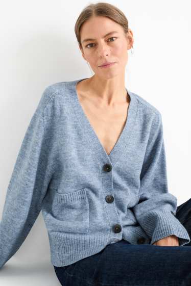 Damen - Strickjacke - hellblau