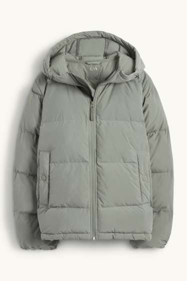 Dona - Jaqueta embuatada amb caputxa - impermeable - gris