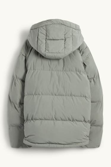 Dona - Jaqueta embuatada amb caputxa - impermeable - gris