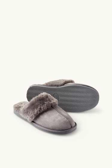 Dona - Sabatilles de casa - pell girada sintètica - gris