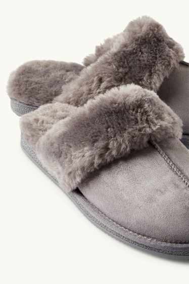 Dona - Sabatilles de casa - pell girada sintètica - gris