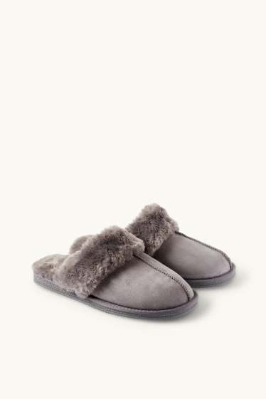 Dona - Sabatilles de casa - pell girada sintètica - gris