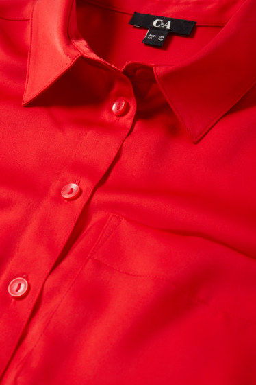 Women - Satin blouse - red