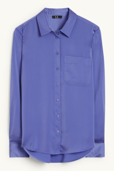 Women - Satin blouse - light violet