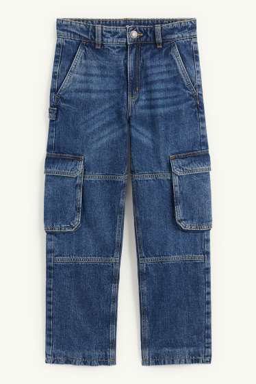 Kinderen: jongens - Cargojeans - jeansblauw