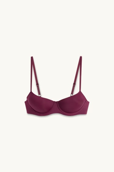 Damen - BH mit Bügel - DEMI - wattiert - LYCRA® - bordeaux