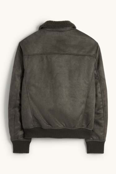 Hommes - Blouson - synthétique - gris foncé