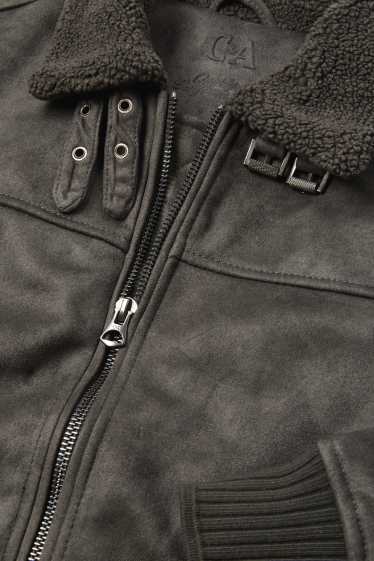 Hommes - Blouson - synthétique - gris foncé