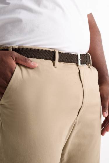 Herren - Chino mit Gürtel - Regular Fit - beige