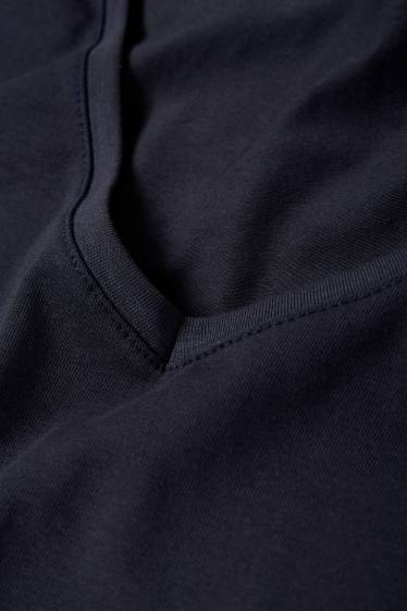 Dona - Paquet de 2 - samarreta de màniga curta amb coll en punta- LYCRA® - blau fosc