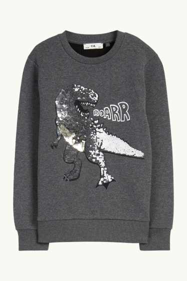 Enfants garçons - Dinosaure - ensemble - sweat et pantalon de jogging - deux pièces - gris foncé